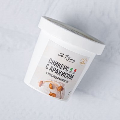 Джелато  "Сникерс с арахисом в хрустящей карамели"
